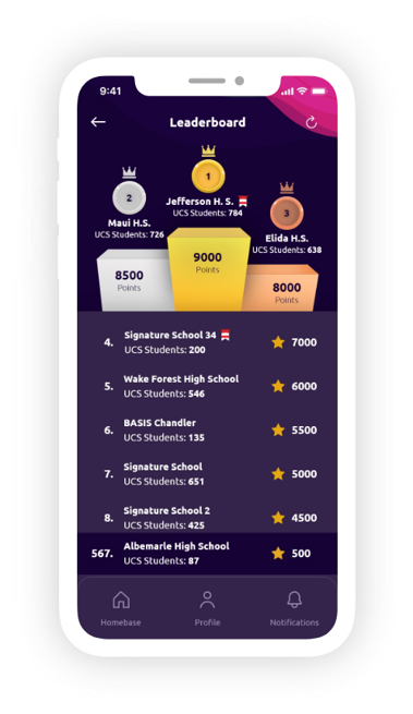 Special Olympics International, Unified Champion Schools app, interface concept 3