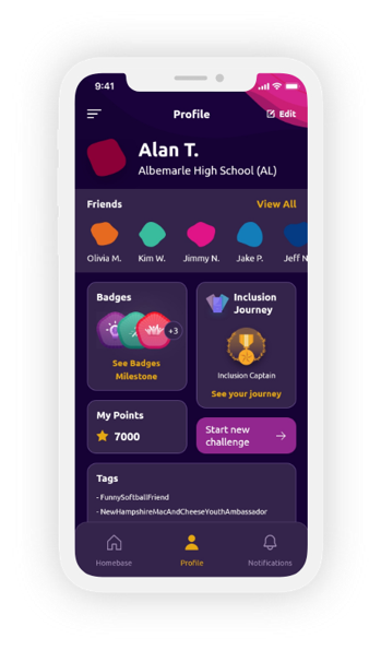 Special Olympics International, Unified Champion Schools app, interface concept 1